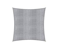 Lumaland Sunsail Cuadrado 3 x 3 Metros | Protección Solar Resistente a la Intemperie In uerdas de sujeción | Terraza, jardín y balcón, Tejido de Vela HDPE, protección UV [Gris Claro]