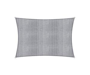 Lumaland Sunsail Rectangular 3 x 4 Metros | Protección Solar Resistente a la Intemperie In uerdas de sujeción | Terraza, jardín y balcón, Tejido de Vela HDPE, protección UV [Gris Claro]