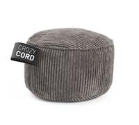 Lumaland Puf de Pana Compacto | 3 en 1: Cómodo Taburete, Práctica Mesa y Elegante Reposapiés para Interiores | Ø 25 x 45 cm [Gris]