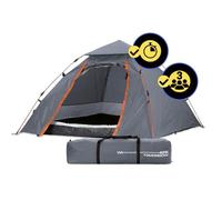 Lumaland Tienda de campaña para 3 Personas, para Exteriores, 215 x 195 x 120 cm, Resistente, Color Gris