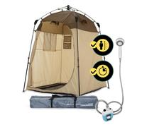 LUMALAND Tienda de Ducha Premium + Ducha de Camping con batería, Ideal para Camping, Festivales y Pesca, Resistente al Agua y al Viento, Tienda de baño para Interior y Exterior, con Ducha y Ducha de