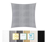 Lumaland: Vela solar cuadrada, 4 x 4 metros, protección solar, protección UV, color gris claro