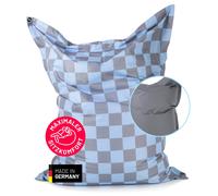 LUMALAND XXL Saco de Asiento a Cuadros Beanbag 140x180 Cojín de Asiento Gigan...