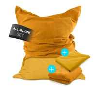 LUMALAND XXL Saco de Asiento Exterior Beanbag + Funda Indoor Cord Cojín de As...