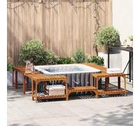 Lumanois Alrededor de SPA Marrón 230 x 230 cm Madera de Acacia Sólida,Casa y jardín,Accesorios para Piscinas y SPA,50kg-3334764