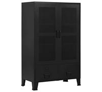 Lumanois Armario Oficina indutrial Puertas Malla Acero Negro 75x40x120cm,Mobiliario,Armarios y Almacenamiento,Armarios archivadores,28kg-145355