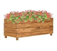 Lumanois Arriate Elevado Madera de Teca reciclada y Acero 100x40x38 cm,Casa y jardín, Maceteros y jardineras,11.48kg-47422