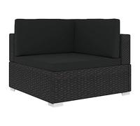 Lumanois Asiento seccional de Esquina con Cojines 1 ud ratán PE Negro,Mobiliario,Asientos de Exterior,Sofás modulares de Exterior,10.4kg-46800