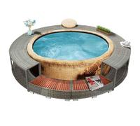 Lumanois Borde de bañera de hidromasaje ratán sintético Gris,Casa y jardín,Piscina y SPA,Accesorios para Piscinas y SPA,59.6kg-46459
