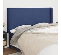 Lumanois Cabecero con Orejas de Tela Azul 163x16x118/128 cm,Mobiliario,Cabeceros y pies de Cama,21.45kg-3119312