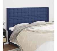 Lumanois Cabecero con Orejas de Tela Azul 163x16x118/128 cm,Mobiliario,Cabeceros y pies de Cama,21.45kg-3120026
