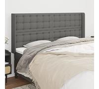 Lumanois Cabecero con Orejas de Tela Gris Oscuro 163x16x118/128 cm,Mobiliario,Cabeceros y pies de Cama,21.45kg-3120021