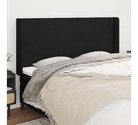 Lumanois Cabecero con Orejas de Tela Negro 163x16x118/128 cm,Mobiliario,Cabeceros y pies de Cama,21.45kg-3119308
