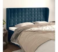 Lumanois Cabecero con Orejas de Terciopelo Azul Oscuro 163x23x118/128 cm,Mobiliario,Cabeceros y pies de Cama,21.45kg-3118448