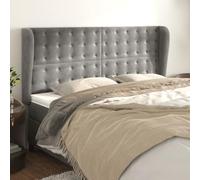 Lumanois Cabecero con Orejas de Terciopelo Gris Claro 163x23x118/128 cm,Mobiliario,Cabeceros y pies de Cama,21.45kg-3118444