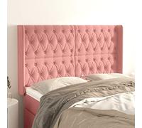 Lumanois Cabecero con Orejas de Terciopelo Rosa 163x16x118/128 cm,Mobiliario,Cabeceros y pies de Cama,21.45kg-3119975