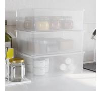 Lumanois Cajas de almacenaje apilables 3 uds plástico 10 L, Casa y jardín Productos del hogar Organización y Almacenamiento Cestas para almacenaje, Transparente, 1.43kg