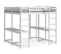 Lumanois Cama Alta con Escritorio y Escalera Madera Blanca 160x200 cm,Mobiliario,Camas y Accesorios,Camas y somieres,67.9kg-3284234