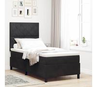 Lumanois Cama Box Spring LED con colchón Negro 100 x 200 cm Terciopelo,Mobiliario,Camas y Accesorios,Camas y somieres,58.66kg-3343360