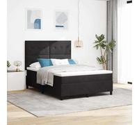 Lumanois Cama Box Spring LED con colchón Negro 140 x 200 cm Terciopelo,Mobiliario,Camas y somieres,72.12kg-3343318