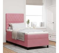 Lumanois Cama Box Spring LED con colchón Rosa 90 x 190 cm Terciopelo,Mobiliario,Camas y somieres,54.12kg-3343219