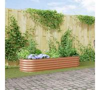 Lumanois Cama elevada Marrón 240 x 80 x 44 cm Acero,Casa y jardín,Jardín,Jardinería,Maceteros y jardineras,14.05kg-42011332