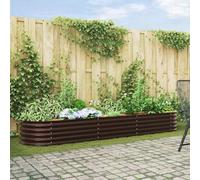 Lumanois Cama elevada Marrón 320 x 80 x 44 cm Acero,Casa y jardín,Jardín,Jardinería,Maceteros y jardineras,17.12kg-42008138
