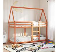 Lumanois Cama litera con Techo Madera Maciza Pino marrón 90x190 cm,Mobiliario,Camas y somieres,36.8kg-3282086