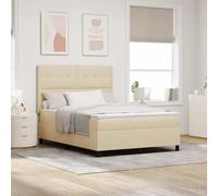 Lumanois Cama Tipo Box Spring con colchón Crema 160 x 200 cm Tela,Mobiliario,Camas y somieres,78.84kg-3342884