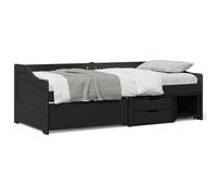 Lumanois Diván con 3 cajones sin colchón iRun Negro 90x200 cm,Mobiliario,Camas y somieres,51.4kg-3314684