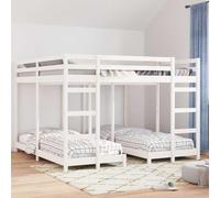 Lumanois Estructura de litera Triple 200 x 200 cm Madera de Pino Macizo,Mobiliario,Camas y Accesorios,Camas y somieres,72kg-3414559