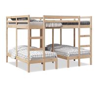 Lumanois Estructura de litera Triple Madera de Pino 160x200/80x160 cm,Mobiliario,Camas y Accesorios,Camas y somieres,60.6kg-3308580