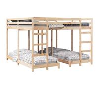 Lumanois Estructura de litera Triple Natural 80/200 x 200 cm,Mobiliario,Camas y somieres,72kg-3414558