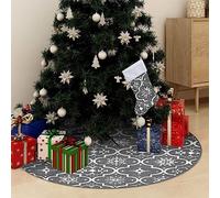 Lumanois Falda del árbol de Navidad de Lujo con calcetín Tela Gris 150cm,Casa y jardín,Decoración,Decoraciones Festivas y estacionales,Cubrepié del árbol de Navidad,0.28kg-330283