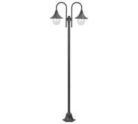 Lumanois Farola de jardín con 2 Luces Aluminio Color Bronce E27 220 cm, Casa y jardín Iluminación Iluminación de Exterior, Marrón, 4.4kg