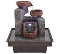 Lumanois Fuente de Interior con luz LED poliresina, Casa y jardín Decoración Fuentes y estanques Fuentes y cascadas, Gris, 1.3kg
