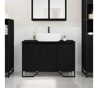Lumanois Gabinete de Lavabo Otro con Puerta Roble Negro 91 x 35 x 60 cm, Mobiliario Armarios y Almacenamiento Tocadores Tocadores de baño, Negro, 24kg
