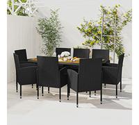 Lumanois idaXL Juego de Comedor de jardín 9 Piezas ratán sintético Negro,Mobiliario,Conjuntos de jardín,68.8kg-3120111