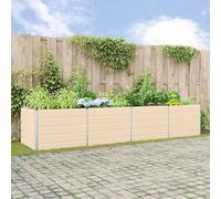 Lumanois Jardinera Marfil 385 x 100 x 75 cm Acero Galvanizado,Jardinería,Maceteros y jardineras,30.64kg-42018120
