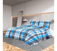 Lumanois Juego de Funda nórdica algodón Azul y Gris 220x240 cm,Casa y jardín,Ropa de casa,Ropa de Cama,Fundas de nórdico,0.73kg-136067
