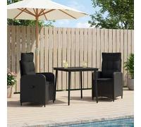Lumanois Juego de Mesa y sofá 3 uds. Negro, Conjuntos de Muebles, 42.8 kg-3422448