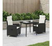 Lumanois Juego de Mesa y sofá 3 uds. Negro y Crema, Conjuntos de Muebles, 42.8 kg-3422450