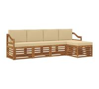 Lumanois Juegos de sofás 5 pcs Natural y Beige Madera de Acacia Sólida,Conjuntos de Muebles,65.26kg-3374668