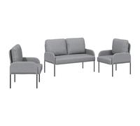 Lumanois Juegos de sofás con cojín 3 pcs Gris Claro 115 x 56 x 80 cm,Mobiliario,Sofás,32.6kg-3406208
