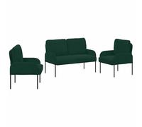 Lumanois Juegos de sofás con cojín 3 pcs Verde Oscuro 115 x 56 x 80 cm,Mobiliario,Sofás,32.6kg-3406219