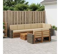 Lumanois Juegos de sofás Madera de Acacia Sólida, Conjuntos de Muebles, 124.16 kg-3384549