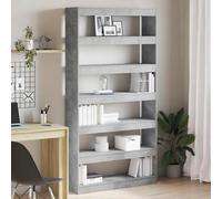 Lumanois Librería Gris Concreto 100 x 30 x 198 cm Madera de ingeniería,Mobiliario,Estanterías,Librerías y estanterías,45.9kg-3333927