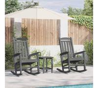 Lumanois Mecedora 3 pcs Gris Claro Polietileno,Mobiliario,Muebles de jardín,Asientos de Exterior,Sillas de jardín,46.92kg-3335817