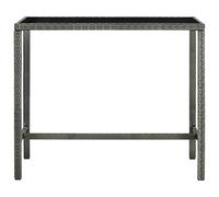 Lumanois Mesa Alta de jardín ratán sintético y Vidrio Gris 130x60x110cm, Mobiliario Muebles de jardín Mesas de jardín, Gris, 22kg