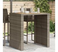 Lumanois Mesa Alta jardín Superficie Madera ratán PE Gris 105x80x110 cm,Mobiliario,Mesas de jardín,19.2kg-368697